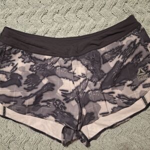 Reebok CrossFit Black & Gray Camo Athletic Shorts